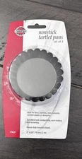 Norpro Non-Stick Metallic Tartlet Pans Set of 4, Baking Essential
