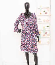 & And Other Stories Wrap Dress Blue Floral Frilled Ruffle Belted 36 US6 UK 10