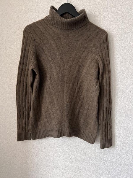 Women Peter Hahn Sweater Khaki Cashmere 36