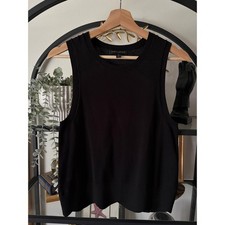 Banana Republic Scallop Hem Sweater Tank Women XS Black
