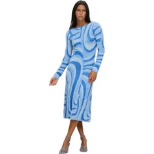 House of Sunny Blue Moon Sweater Dress Size 14 Long Sleeve Halloween Costume