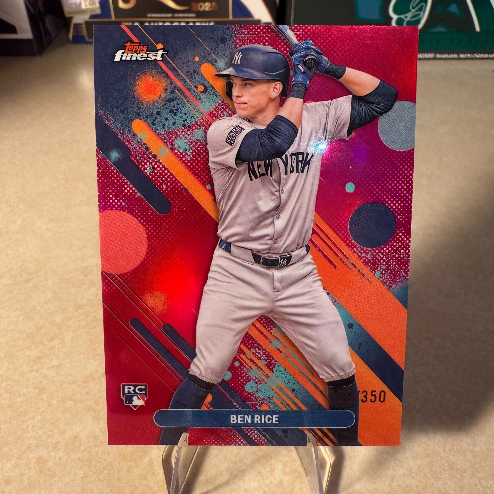 2025 Topps Finest - Ben Rice - Common - Magenta Refractor /350 Yankees (RC)
