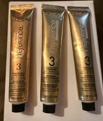L Oréal Preference Step 3 Color Shine Hair Conditioner Lot Of 3 Tubes Per Order