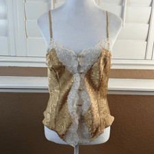 Vintage 90s Delicates Camisole Champagne Button Up Lingerie Sz M Grunge Fairy
