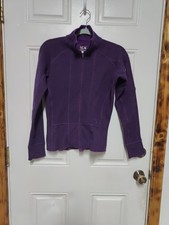Mountain Hardwear Womens Small Sweater Jacket Purple Full Zip Wool Blend Zip Up
