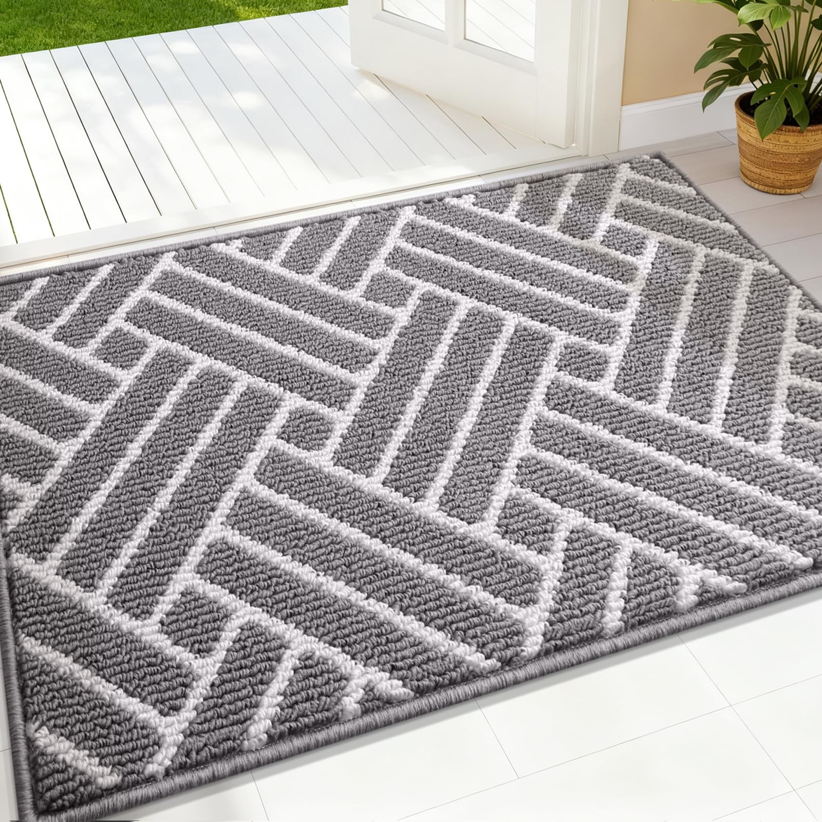 Indoor Door Mat, 32x20 Inch, Dirt Resistant and Absorbent, Non-Slip Rubber Ba...