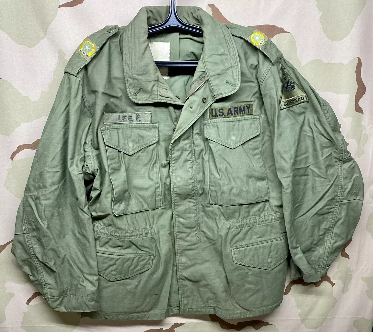 Vintage M Cold War OG US Army Field Jacket   th IN 3rd Armored  Germany