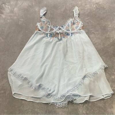 for love and lemons sorbet mini dress For Love And Lemons Sorbet Rose Babydoll Baby Blue Small-DD NEW