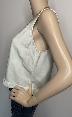Madewell Size 2 Aqua Sunside Button Back Tank Top Sleeveless Shirt New - Picture 5 of 7
