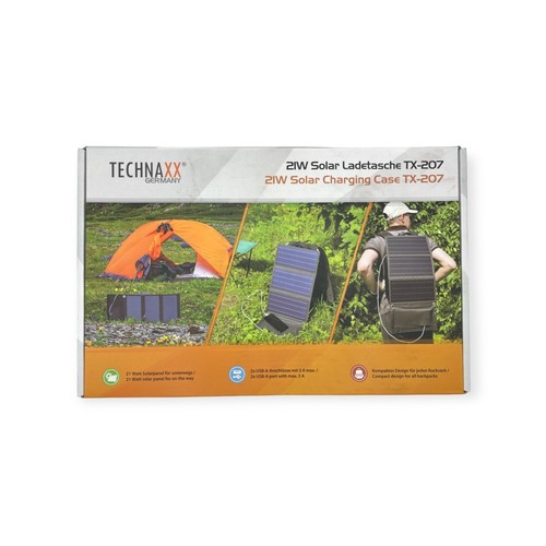 TECHNAXX Solar-Ladetasche TX-207, 21 W mit USB Anschluss - Bild 7 von 8