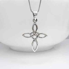 Sterling Silver Cross Necklace, Baptism Gift, Confirmation Gift Necklace