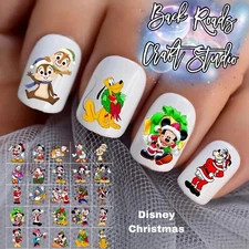 Donald Daisy Mickey Minnie Waterslide Nail Decals Christmas Set 50 Instructions 