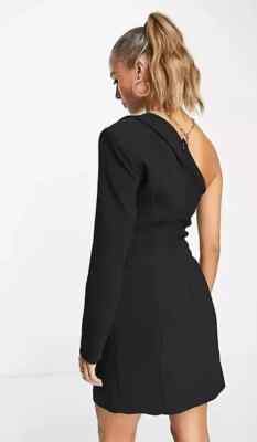 lavish alice one shoulder blazer dress Lavish Alice One Shoulder Asymmetric Blazer Dress in Green