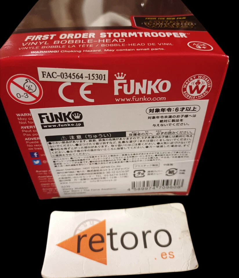 FIGURA FUNKO STAR WARS FIRST ORDER STORMTROOPER VINYL BOBBLE-HEAD Force Awakens - Imagen 3 de 4