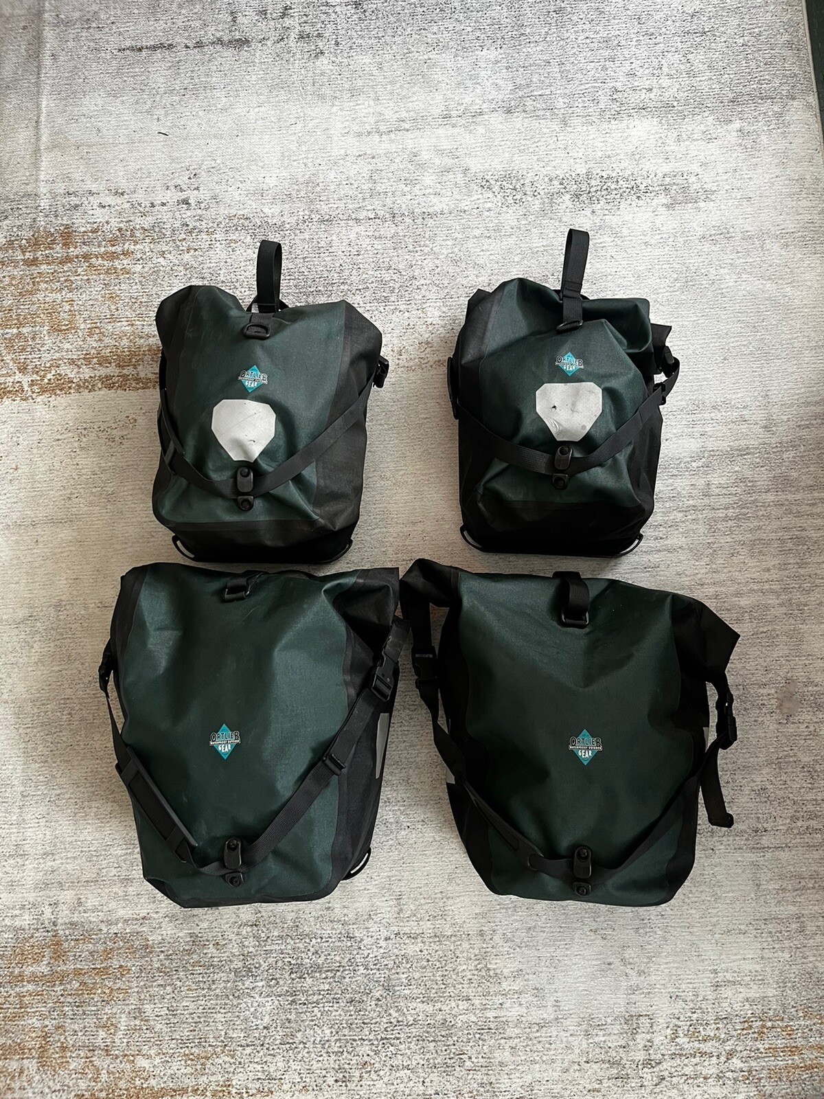 Full Set Of Ortlieb Waterproof Touring Bike Pannier Bags Green