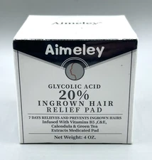 Aimeley - Glycolic Acid Ingrown Hair Relief Pads - 4oz Exp 09/2025