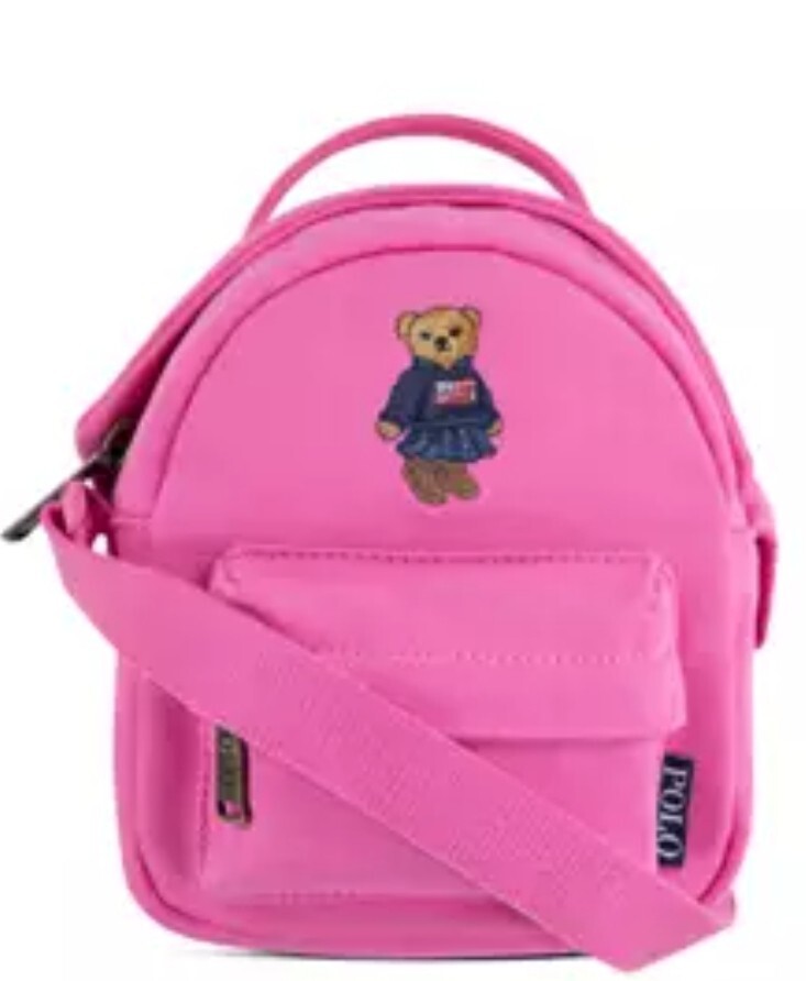 Girls Polo Ralph Lauren Polo Bear Mini Backpack Baja Pink | eBay