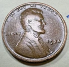 1924 1C BN Lincoln Cent Wheat Penny 3075N