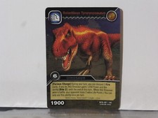 DKTB 001/100  RELENTLESS TYRANOSAURUS Dinosaur King Super Rare Foil Trading Card