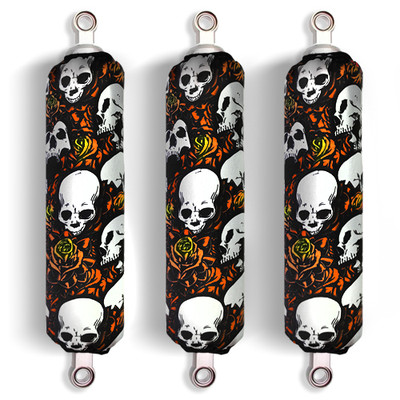 Orange Skull Shock Covers Bombardier Can Am DS 450 650 ATV (Set of 3) NEW