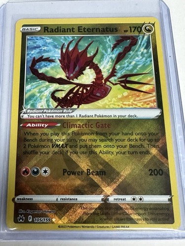 Radiant Eternatus 105/159 Crown Zenith Radiant Rare NM 2023 Pokemon TCG