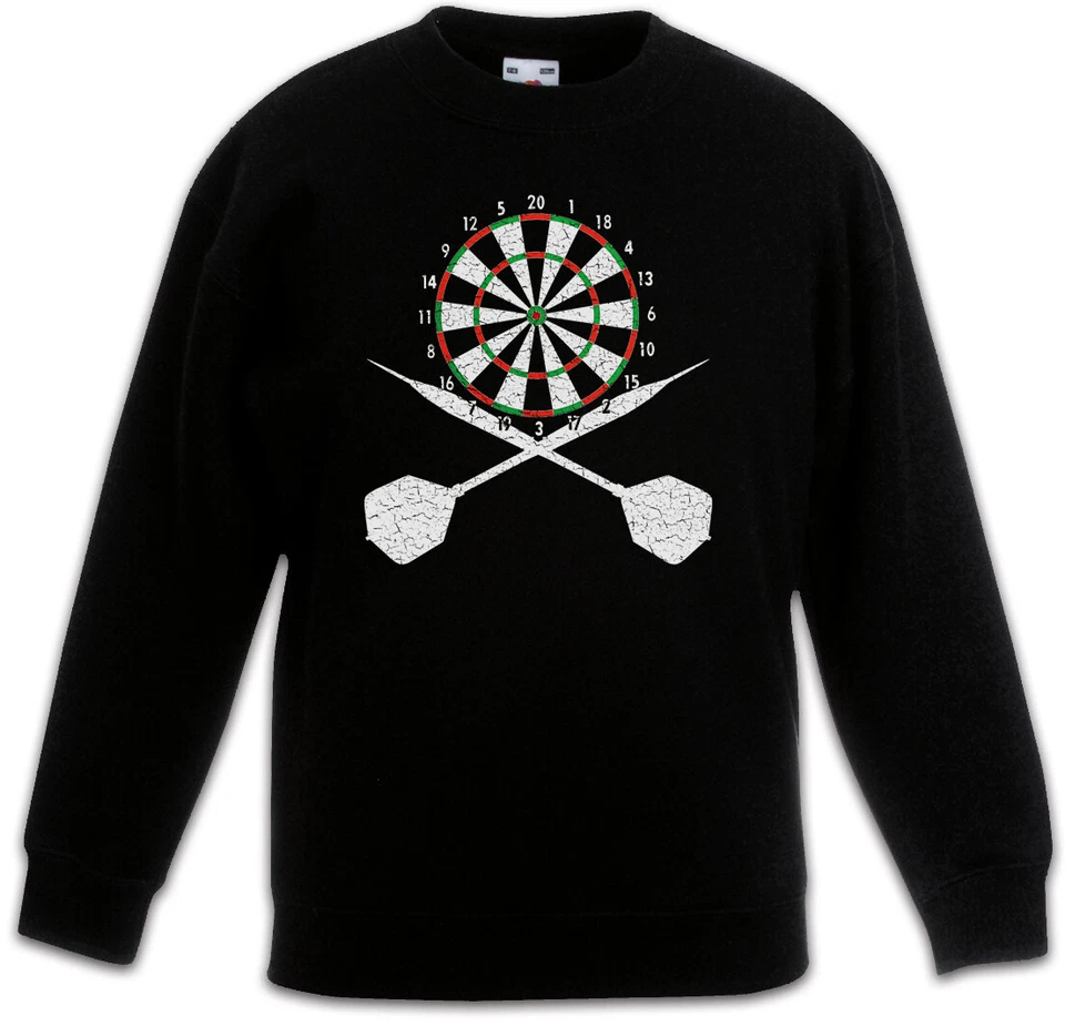 MARKENLOS Darts Board And Crossed Darts Kinder Pullover Sports Training Dart Arrow Arrows