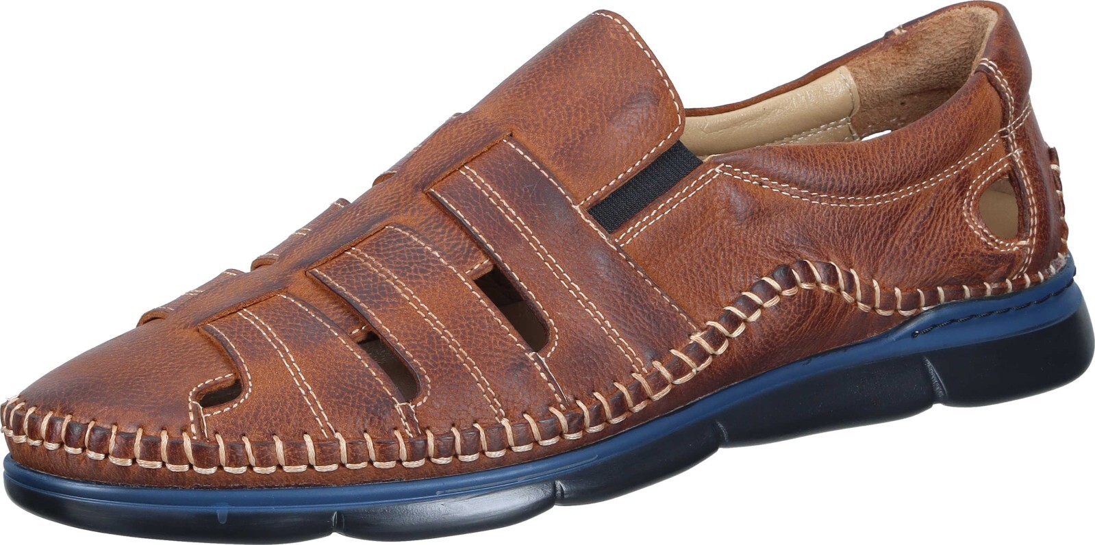 Тапочки Manitu Herren, Leder Schlupfschuh, Flatz 630026-21 braun 40-45