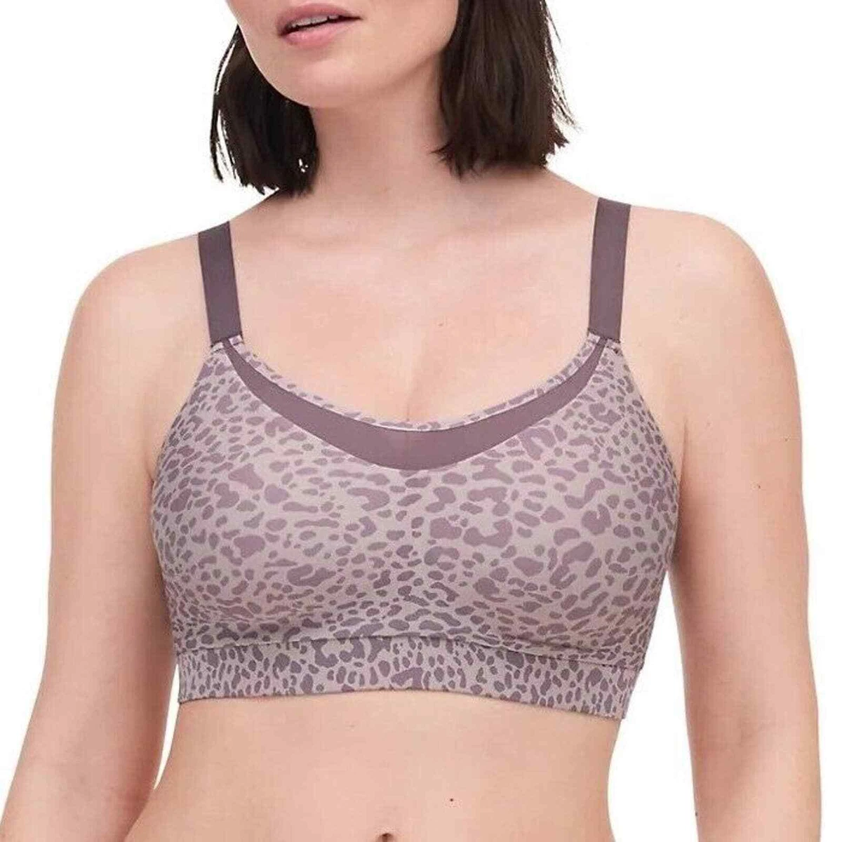 Chantelle Women's Taupe Leopard Printed Wireless Sports Bra Size S