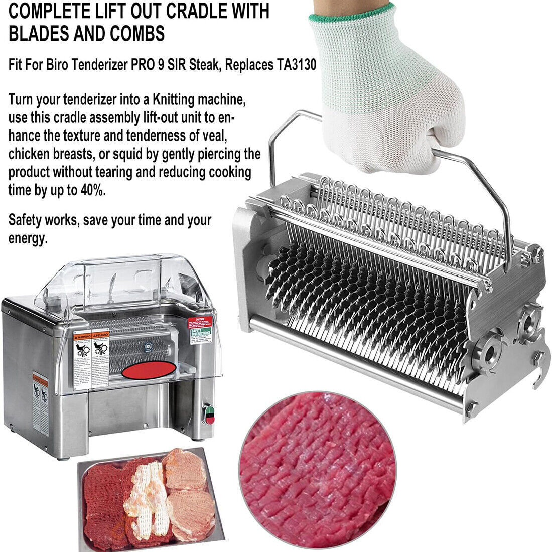 For Biro Tenderizers TA3130 Cradle Assembly & Cover PRO-9 Tenderizers Sir Steak