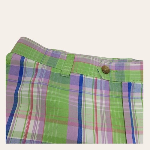 Cutter & Buck Madras Plaid Mens Size 38 Shorts Purple Green Golf T29 - Picture 2 of 7