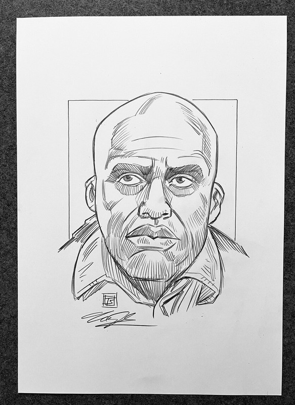 Predator Mac Bill Duke ORIGINAL PENCIL SKETCH Tim Shinn