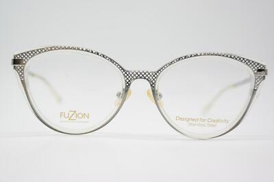 Brille FUZION FUHF01 Transparent Silber Oval Brillengestell eyeglasses Neu