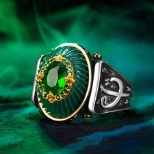 Islamic Alif Wav Ring Ottoman Turkish Elif Ring 925K Sterling Silver Zircon Ring