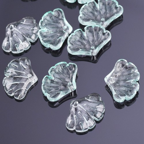 10pcs 20x15mm Ginkgo Leaf Petal Foil Lampwork Glass Loose Pendants Beads Lot - Picture 16 of 23