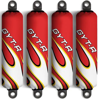 Red Flame Shock Covers Yamaha (side by side) RHINO 450 660 700 (Set of 4) New