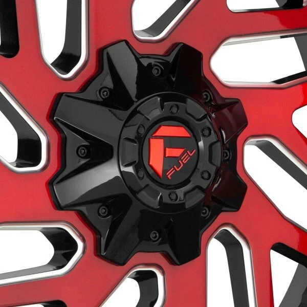 22 FUEL TRITON D691 WHEELS RIMS BRUSHED CANDY RED MILLED DEEP LIP XD TIS - Изображение 3 из 4