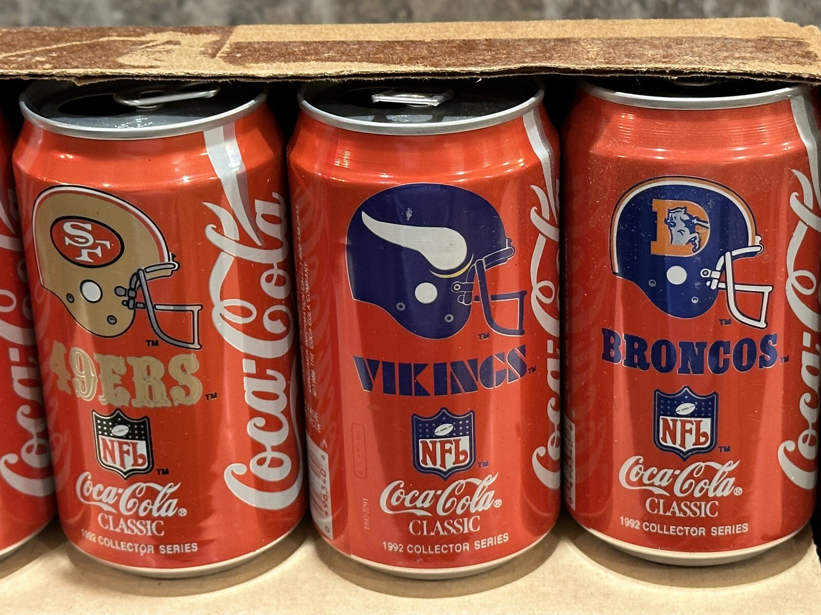 1992 NFL Coca-Cola Classic Collector Series Soda Can Empty / You Choose