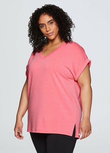 3X Short Sleeve Pink Sweatshirt Workout 