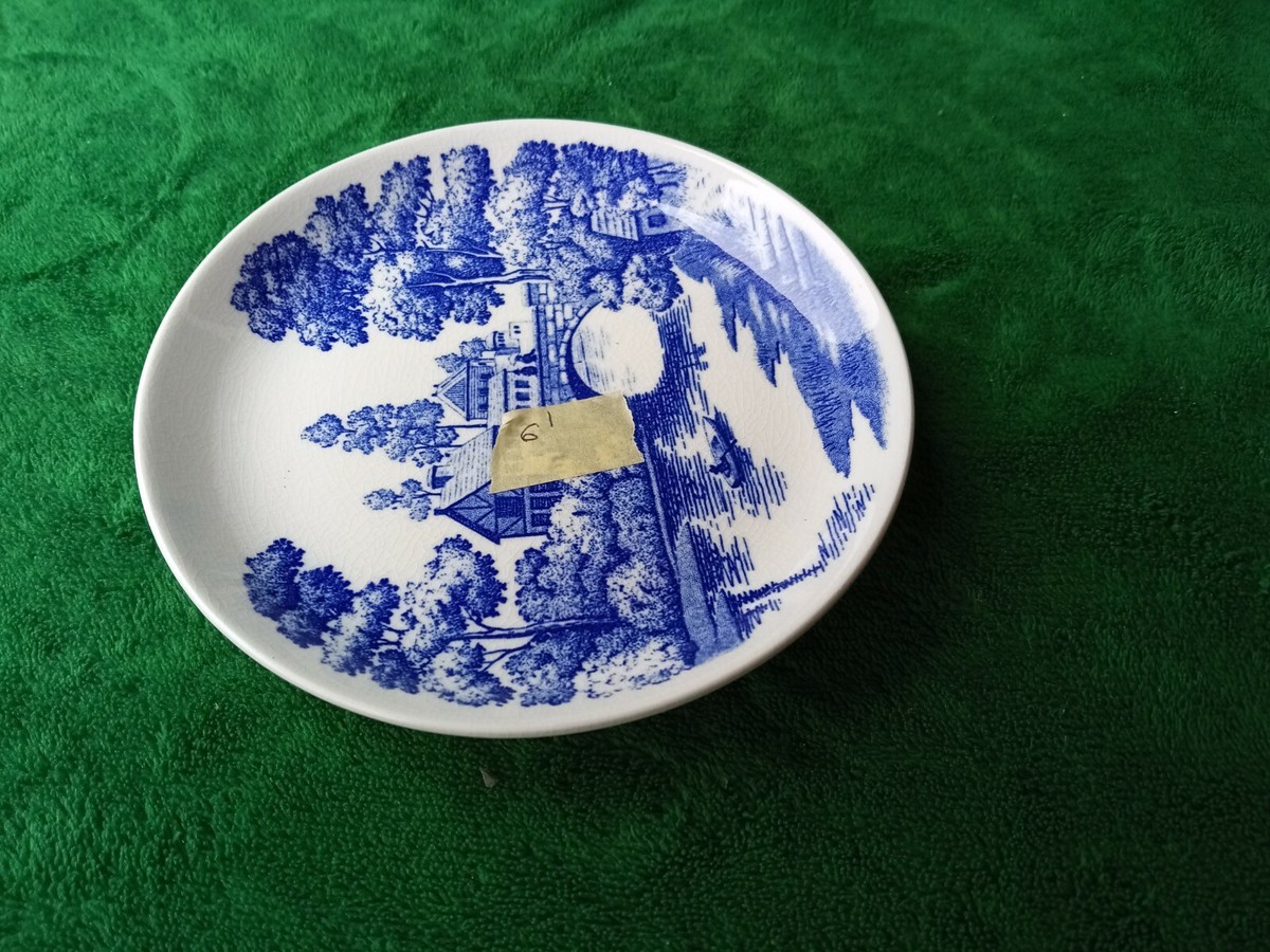Set Nasco Lakeview Japan Hand Painted Blue and White Plates and