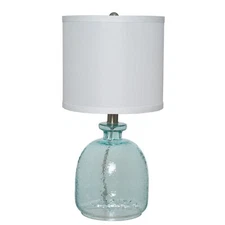 Catalina Lighting 21416-000 Cape Cod Clear Glass Table Lamp, 18.25 inches, Blue