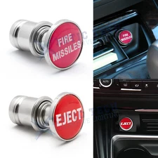 Red FIRE MISSILES EJECT Button Cigarette Lighter Cover Replacement For Vehicles