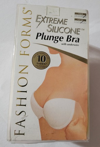 Fashion Forms Extreme Silicone Plunge Bra with Underwire White C Cup NIB - 第 1/2 張圖片