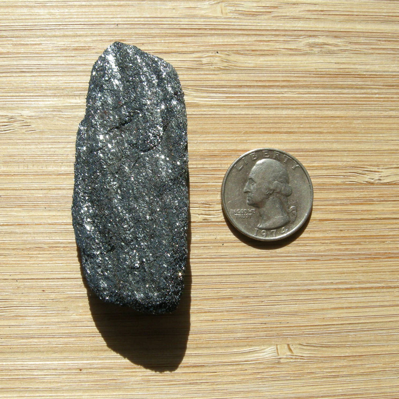 Specular Hematite Iron Mineral Specimen Shiny Silver Sparkles 2.5" 72g