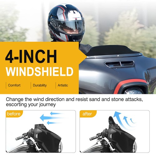 For 1996-2013 Harley Touring Electra Street Glide 4.5" Windshield Windscreen - Picture 5 of 10