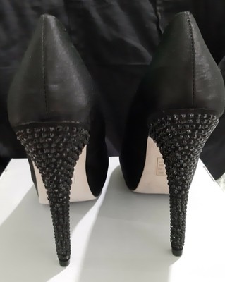 black bedazzled heels