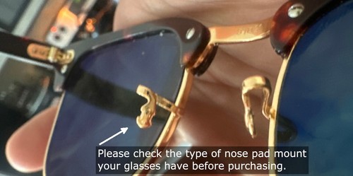 😎 2 Pair: Crimp-On Silicone Nose Pads Eyeglasses for Ray Ban RB Silver Clip 14 - Picture 6 of 11