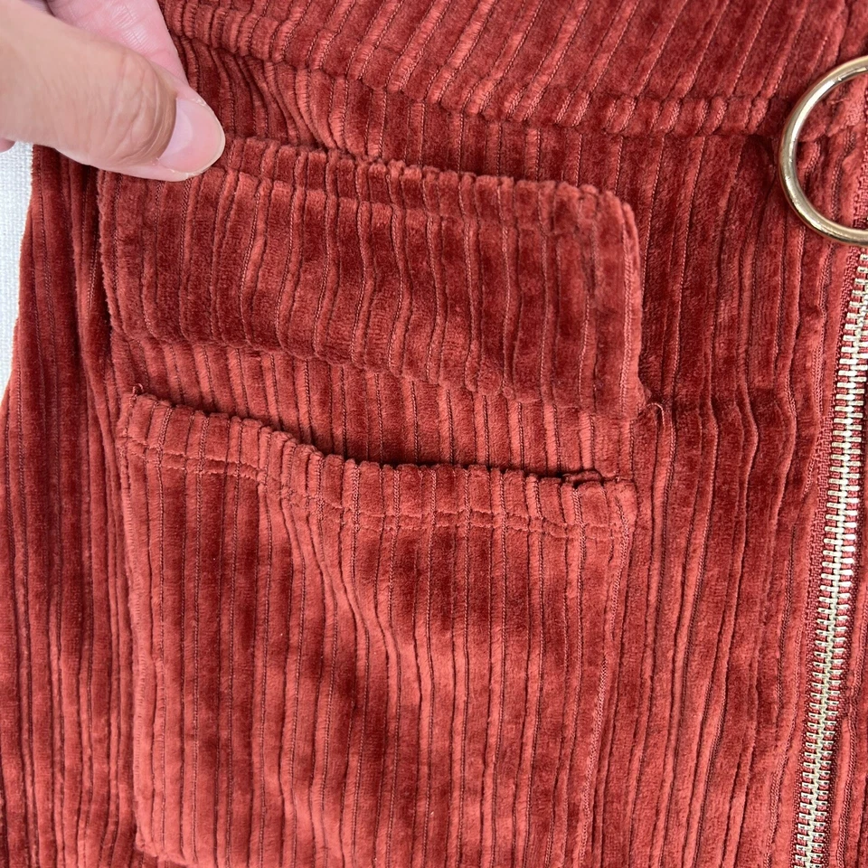 Falda Lápiz Derek Corazón Mujer Talla S Naranja Óxido Bolsillos Acanalados Usada en Excelente Condición Foto 2 de 4