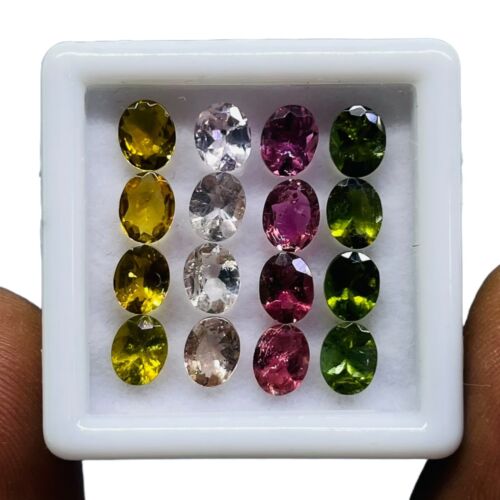 16 Pcs Natural Tourmaline 5x4mm Oval Cut Loose Untreated Gemstones Lot 5.42 Cts - Picture 5 of 8