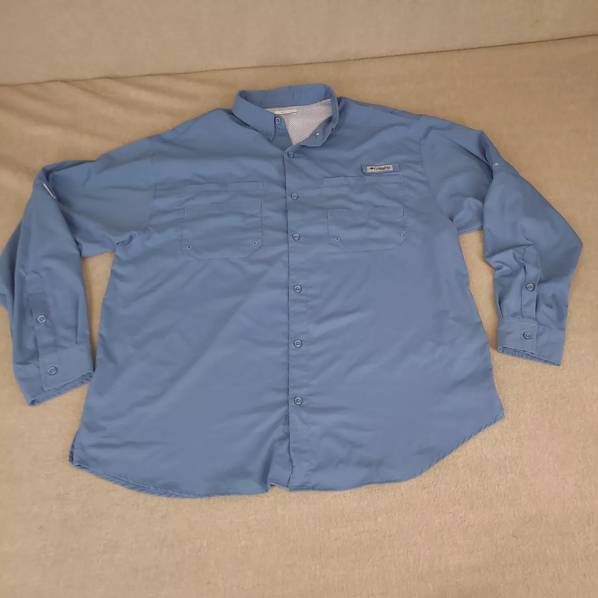 Columbia PFG Long Sleeve Button Up Shirt w Mesh Lining Mens Size XL TG