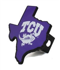 Tcu Shape Of Texas Metal Hitch Cover